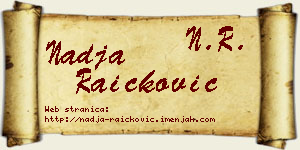 Nadja Raičković vizit kartica